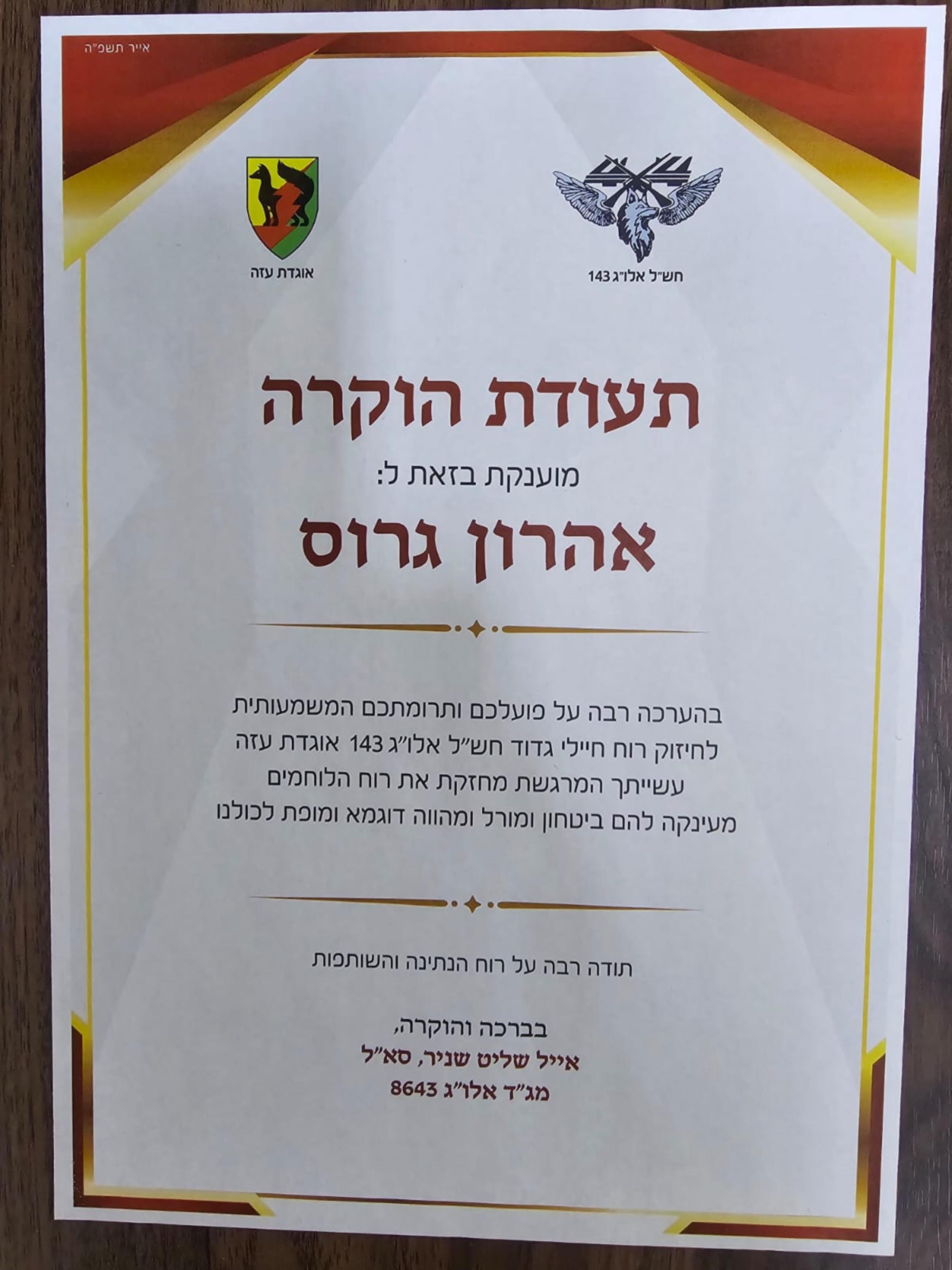 אוגדת עזה אלוג 8643